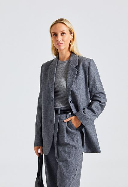 Toteme Tailored Suit Jacket Grey Melange